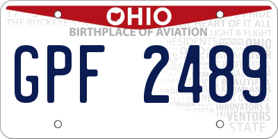 OH license plate GPF2489