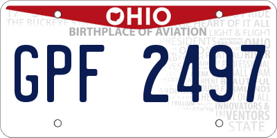OH license plate GPF2497