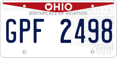 OH license plate GPF2498