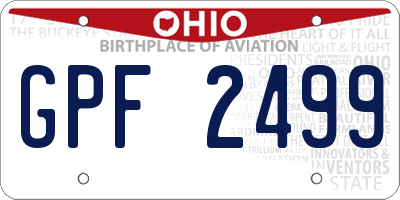 OH license plate GPF2499