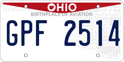 OH license plate GPF2514