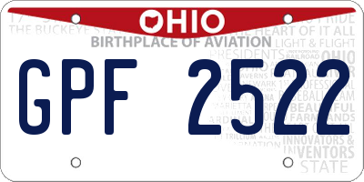 OH license plate GPF2522