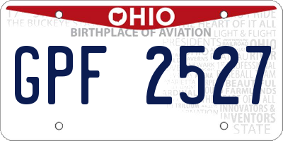 OH license plate GPF2527