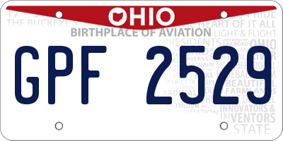 OH license plate GPF2529