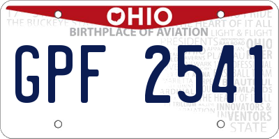 OH license plate GPF2541
