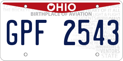 OH license plate GPF2543