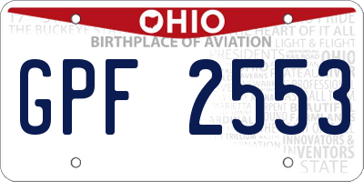 OH license plate GPF2553