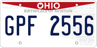 OH license plate GPF2556
