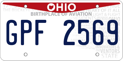 OH license plate GPF2569