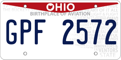 OH license plate GPF2572