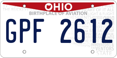 OH license plate GPF2612