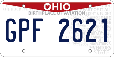 OH license plate GPF2621
