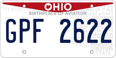 OH license plate GPF2622