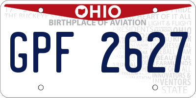 OH license plate GPF2627