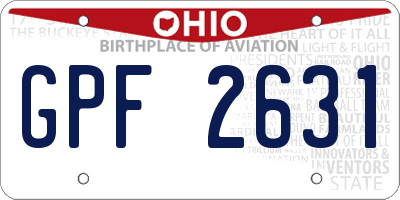 OH license plate GPF2631