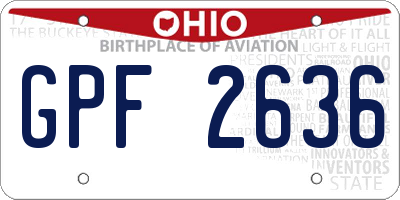 OH license plate GPF2636