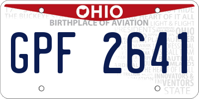 OH license plate GPF2641