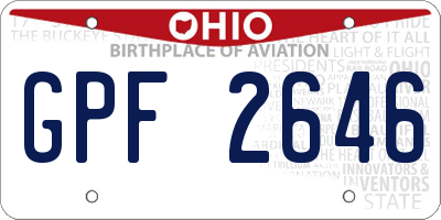 OH license plate GPF2646