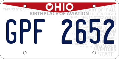 OH license plate GPF2652