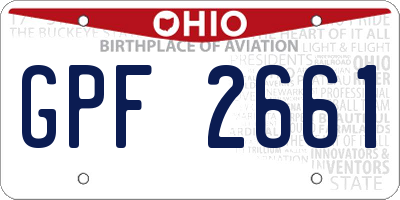OH license plate GPF2661