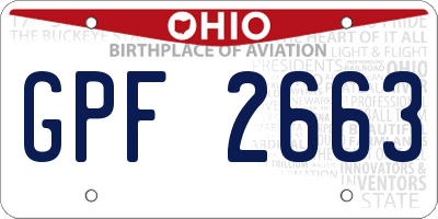 OH license plate GPF2663