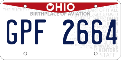 OH license plate GPF2664
