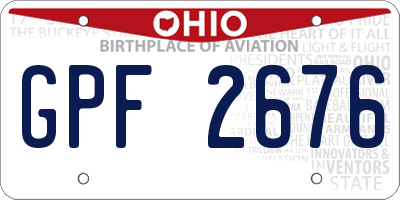 OH license plate GPF2676