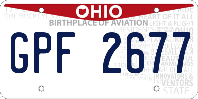 OH license plate GPF2677