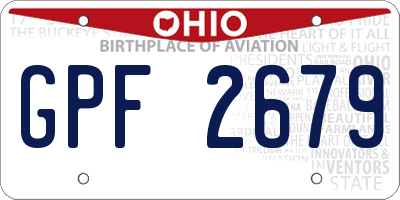 OH license plate GPF2679