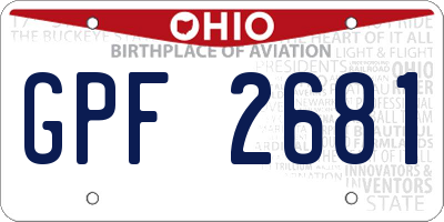 OH license plate GPF2681