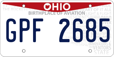 OH license plate GPF2685