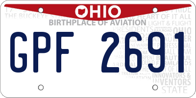 OH license plate GPF2691