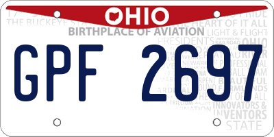 OH license plate GPF2697