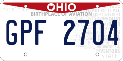 OH license plate GPF2704