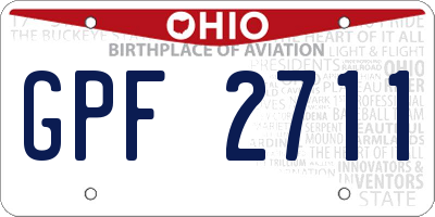 OH license plate GPF2711