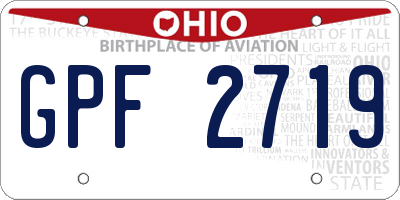 OH license plate GPF2719