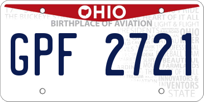OH license plate GPF2721