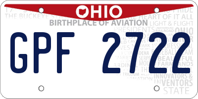 OH license plate GPF2722