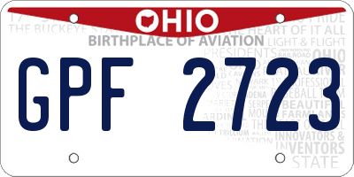 OH license plate GPF2723