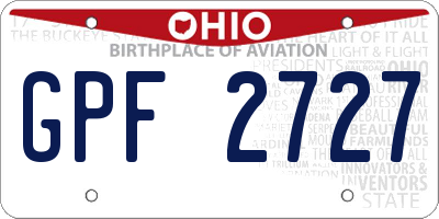 OH license plate GPF2727