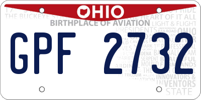 OH license plate GPF2732