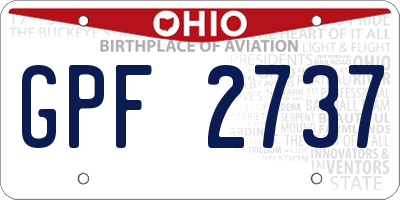 OH license plate GPF2737