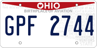 OH license plate GPF2744