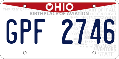 OH license plate GPF2746