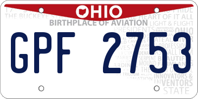 OH license plate GPF2753