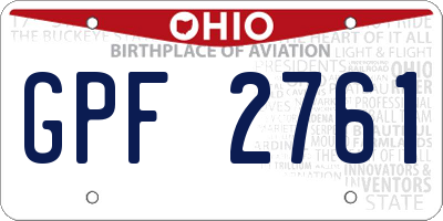 OH license plate GPF2761
