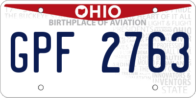 OH license plate GPF2763