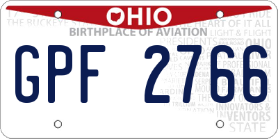 OH license plate GPF2766