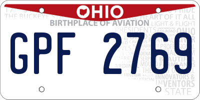 OH license plate GPF2769