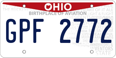 OH license plate GPF2772